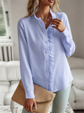 Chic Stylish Button Up Ruffle Blouses for Ladies