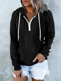 Daily Wear Twisted Texture Zipper Hoodies for Women