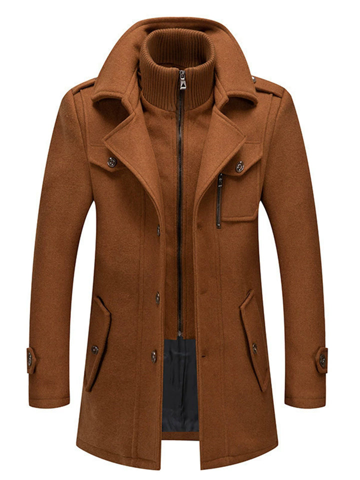 Men's Classic Warm Wool Blend Trench Coat