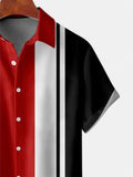 Men's Poker Graphic Print Black White Red Stripe T-Shirt
