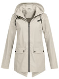 Women's Autumn Outdoor Solid Color Zip Up Hooded Jackets