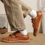 Men's Faux Leather Solid Color Hook and Loop Fastener Flats Shoes