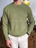 Men's Autumn Solid Color Round Neck Pullover Knitted Sweaters