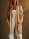 Women Loose Fit Soft Open Front Knit Cardigan with Pockets