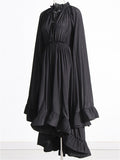 Women's Fashion Ruffled V-neck Cape Dresses