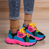 Super Cute Thick Soled Lace Up Candy Color Sneakers for Women