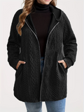 ‌Women's Fashion Zip Up Hooded Jacket for Spring Autumn