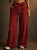 Women Comfy Drawstring Baggy Wide Leg Sweatpants with Pockets