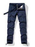 Mens Cotton Blend Mid-waist Multi Pocket Tactical Cargo Pants