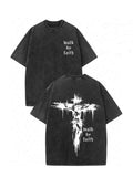 Men's Cross Print Walk By Faith Religious Graphic Tee