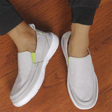 Men's Casual Canvas Contrast Color Slip-Ons Flats Shoes