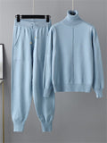 Winter Home Turtleneck Knit Sweater + Sweatpants
