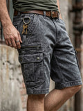Mens Cotton Blend Multi Pocket Tactical Cargo Work Shorts