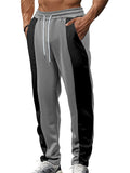 Men's Trendy Contrast Color Patchwork Drawstring Sports Trousers