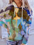Fashion Paris Tower Scenery Print Women's Drawstring Hoodies