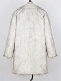 Fashion Faux Fox Fur Suit Collar Men's Mid-Length Coat