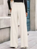 C‌omfy Elastic Waist Pleated Drape Wide Leg Pants for Women‌