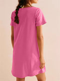 Women's Solid Color Square Neck Pockets Mini Dress