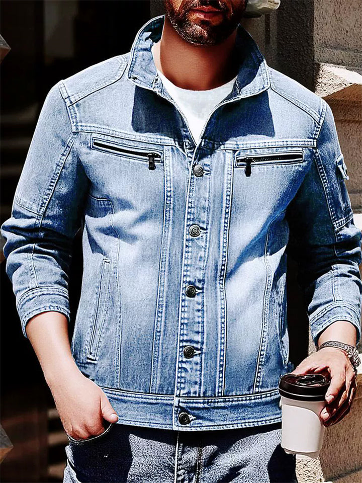 Men's Classic Slim Fit Button Up Outerwear Denim Jackets