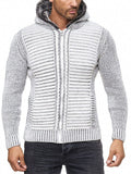 Men's Cool Zip Up Hooded Knitted Sweater for Winter