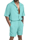 Men's Trendy Summer Lapel Button-up Daily Wear Suits