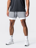 Men's Stretchy Quick Dry Double-Layer Basketball Shorts