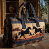 Western Horse Pattern Weekender Duffle Bag