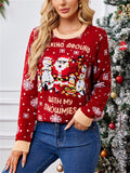 Women's Autumn Red Snowflake Jacquard Pullover Christmas Sweaters