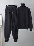 Winter Home Turtleneck Knit Sweater + Sweatpants