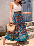 Bohemian Exotic Print Pleated Skirt for Women