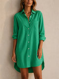 Women Casual Oversized Button Down Shirt Dress