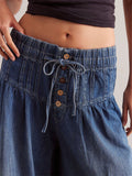 Women's Mid-Rise Wide Leg Denim Pants