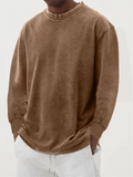 Men's Retro Loose Fit Round Neck Long Sleeve Sweatshirts