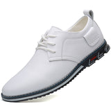 Men's Faux Leather Soft Solid Color Lace Up Flats Shoes