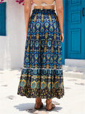 Bohemian Exotic Print Pleated Skirt for Women