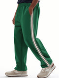 Men's Casual Side Stripe Elastic Waist Pants