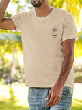 Men's Summer Simple Coconut Palm Tree Print Short Sleeve Shirts