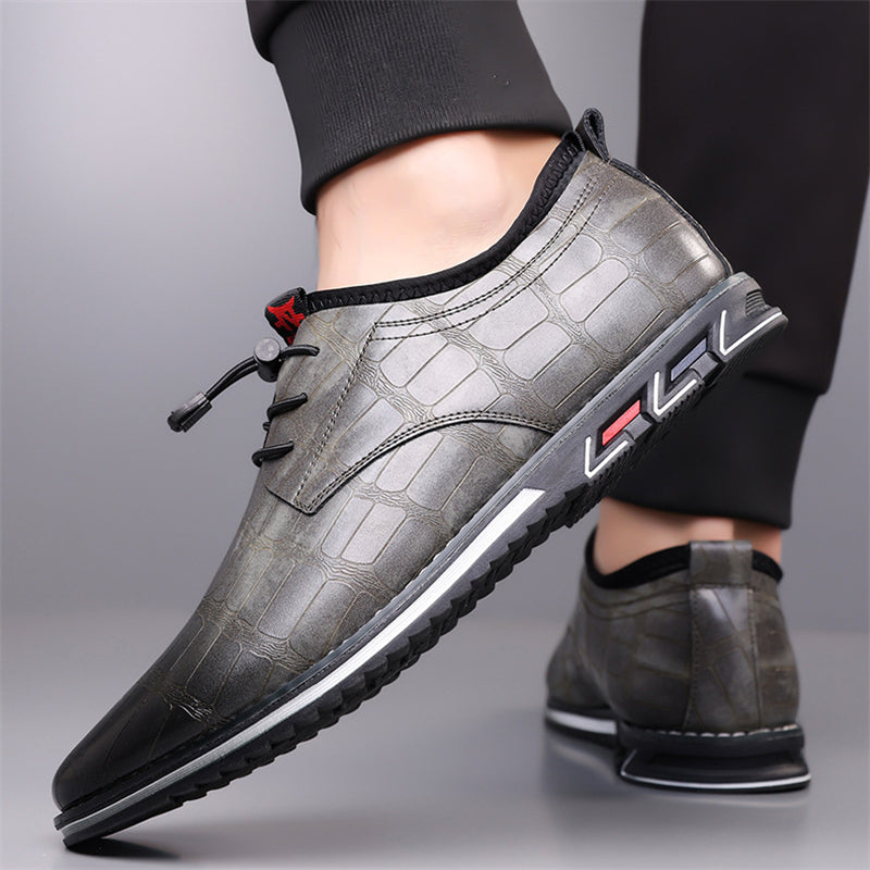 Men's Faux Leather Casual British Style Lace Up Flats Shoes