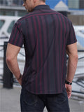 Men's Stylish Plus Size Button Up Striped Shirts