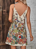 Women's Trendy Holiday Style Sexy Floral Printed Strappy Dress