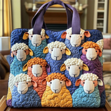 Cute Colorful Cartoon Sheep Pattern Quilted Tote Bag