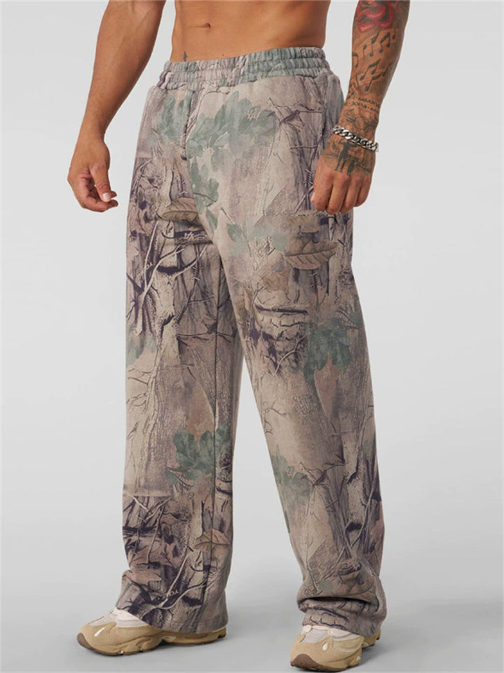 Men's American Style Loose Fit Camo Print Casual Sports Trousers
