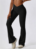 Women's Solid Color Sporty Flared Yoga Pants