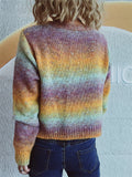 Women's Gradient Color Long Sleeve Cardigan Sweaters