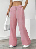 Women's Casual Street Striped Drawstring Wide Leg Pants