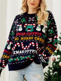 Women's Autumn Snowman Sequined Pullover Round Neck Christmas Sweaters