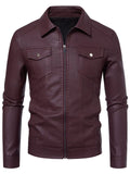 ‌Men's Autumn Casual Stylish Motorcycle Style‌ Faux Leather Jackets