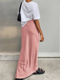 Sleek French Style High-waisted Maxi Skirts for Women