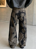 Men's Cool Mid-Waist Loose Fit Jeans with Rhinestone