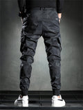 Male Korean Style Slim Elastic Waist Camo Cargo Pants